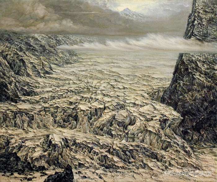 Altai Mountains. Glacier. Left part of the triptych