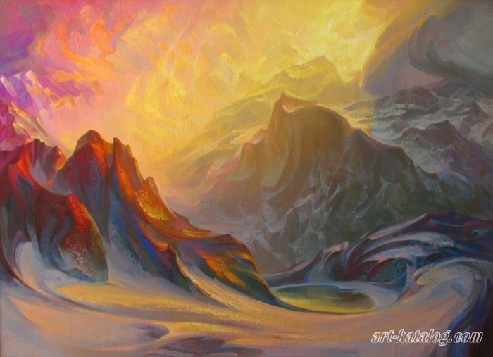 Altai Mountains. Katun ridge. Sunset