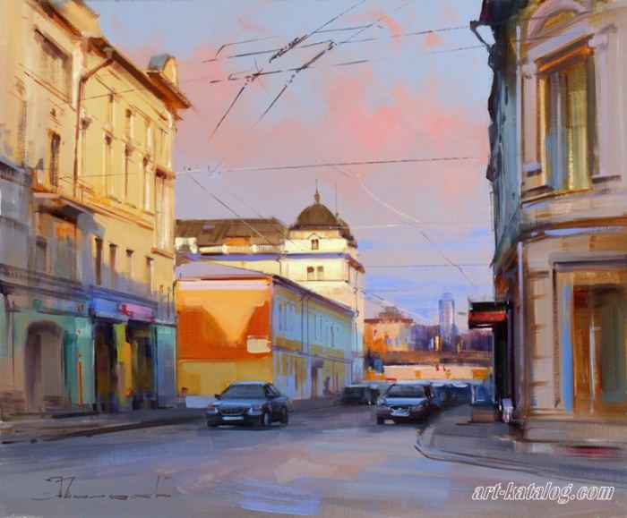 The color of sunset. Lenivka Street