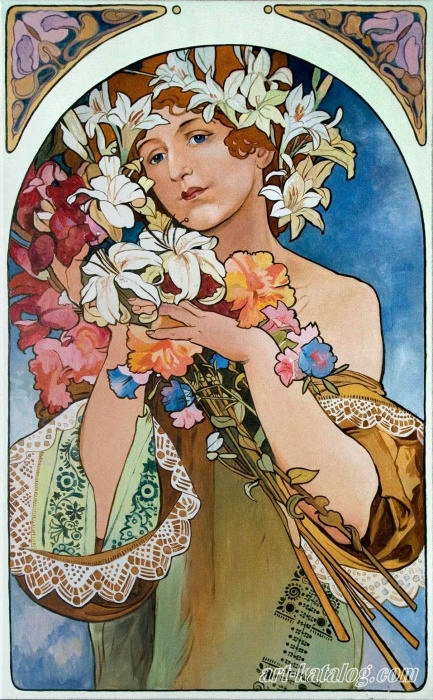 Цветы 1897 Альфонс Муха