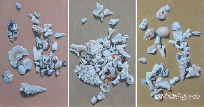 Seashells. Triptych