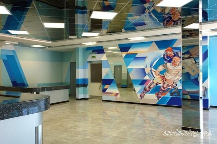 Wall painting in sport center