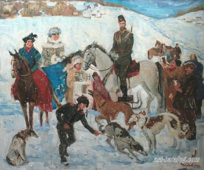 Николай II на зимней охоте