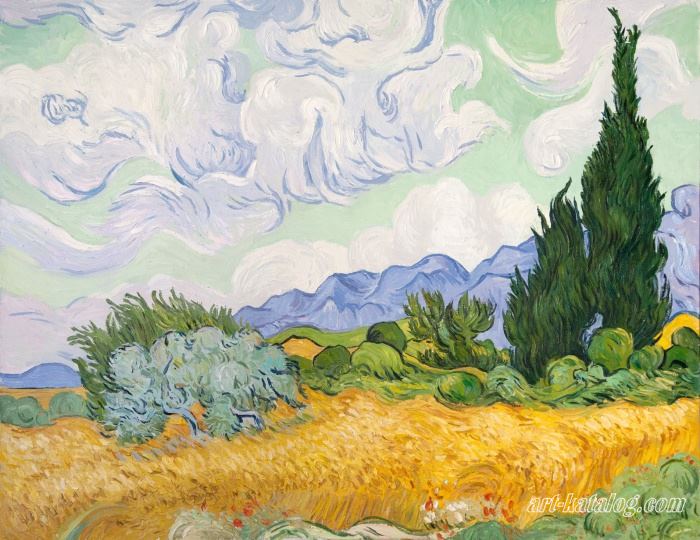 Wheatfield with Cypresses. Vincent Van Gogh