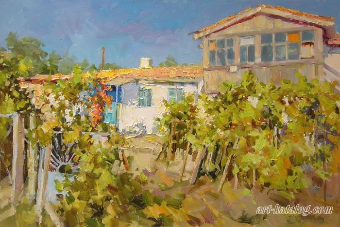 Vineyard in an old house