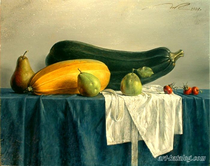 Vegetable marrows and pears