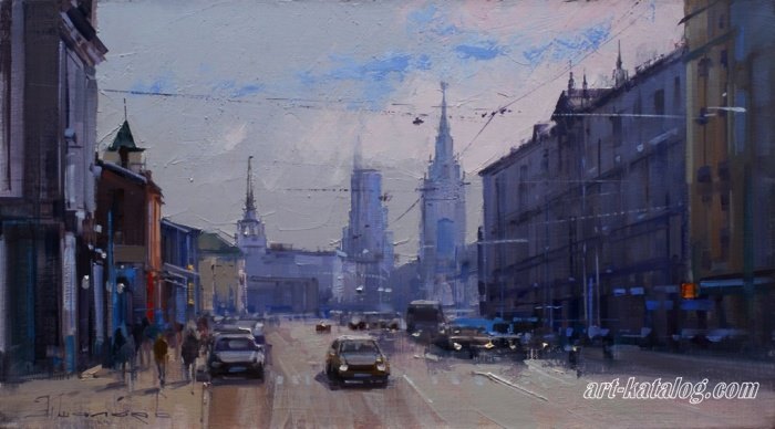Morning indigo color. Krasnopresnenskaya street