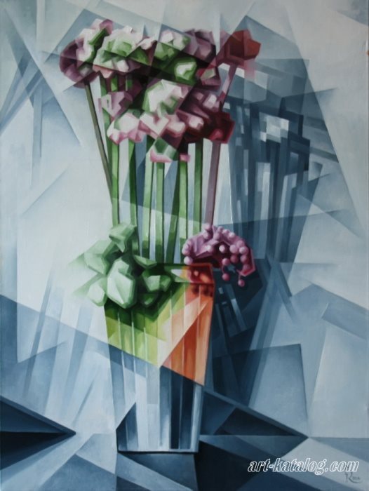 Vase with Flowers. Cubo-futurism