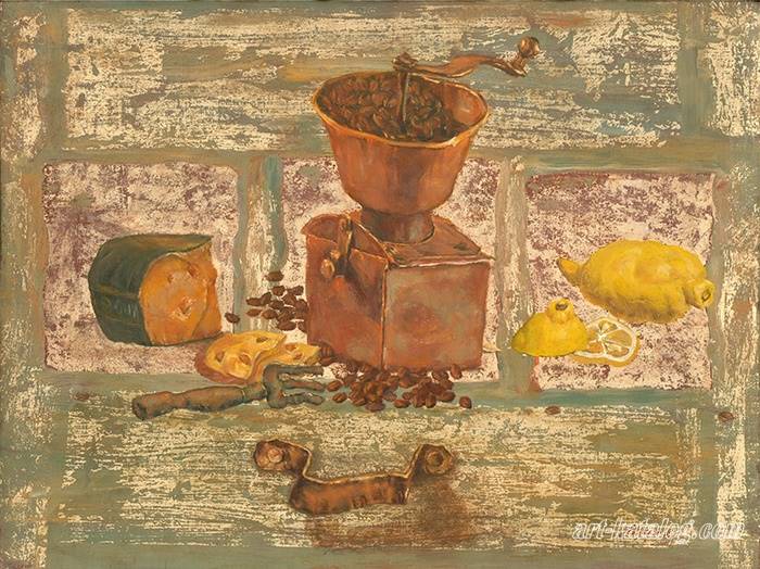 Still life with a coffee grinder