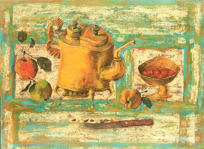 Still-life with an old kettle