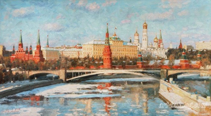First snow by the Kremlin walls