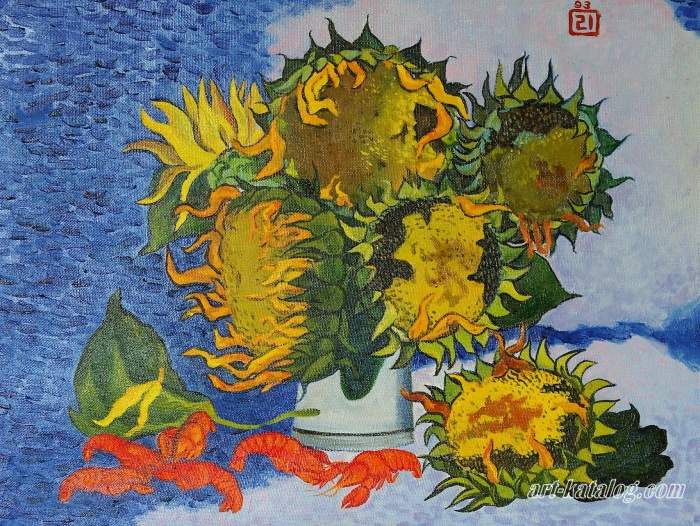Sunflowers and crayfish