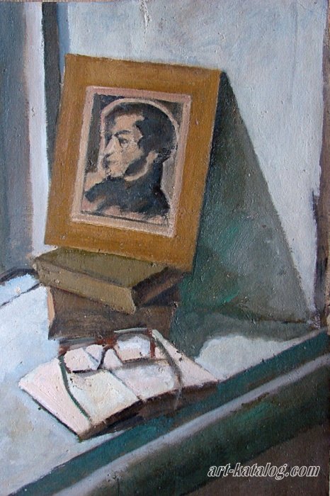 Still life with portrait