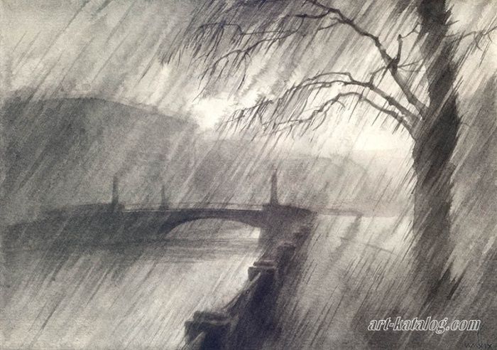 With thoughts of rain. Moyka. Potseluyev bridge