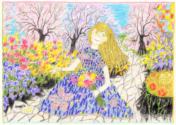 Gerda in the old lady’s garden