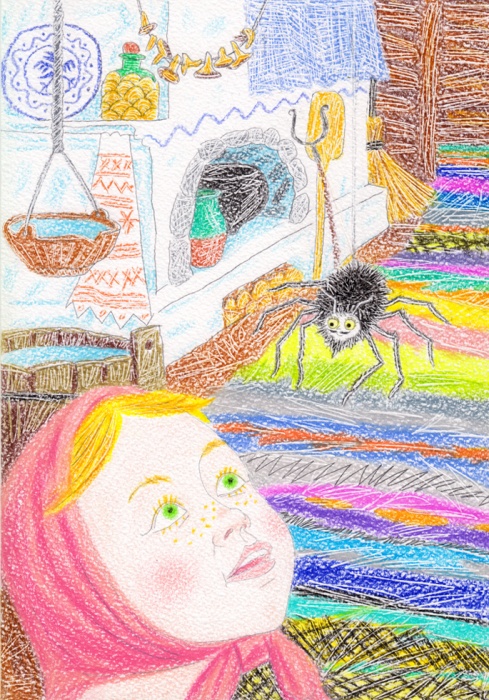 Girl and spider