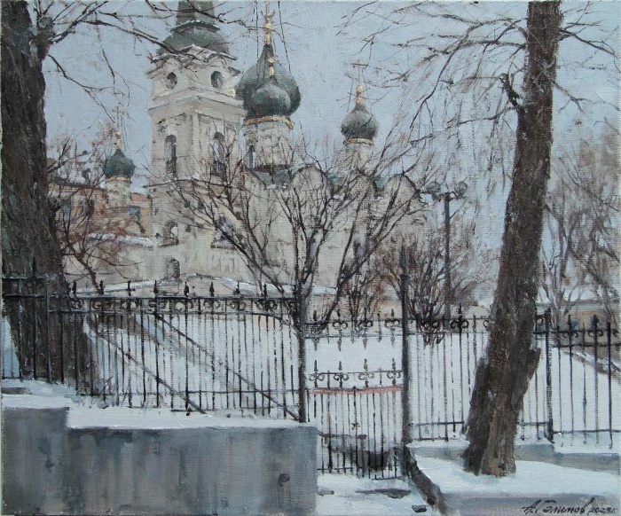 Зимний день в Старосадском переулке, Москва