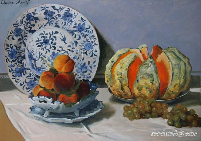 Still Life With Melon 1872 Claude Monet