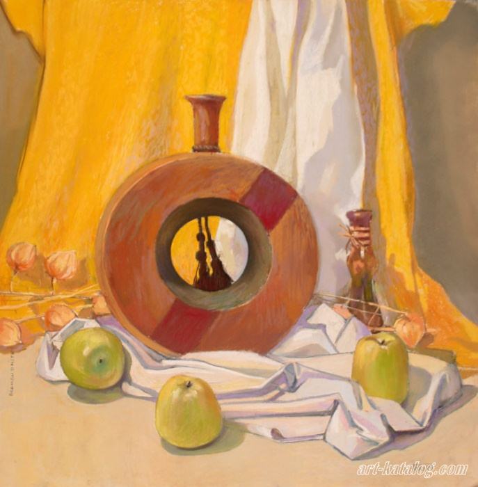 Still life with the green apples