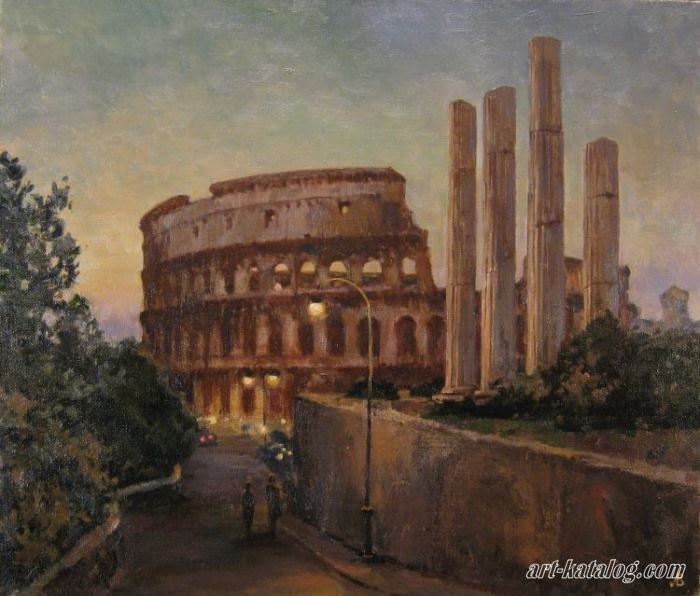 Rome. Evening at the Coliseum