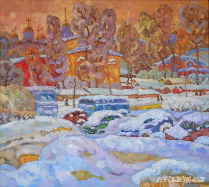Январь во Владимире. Вечерний снег