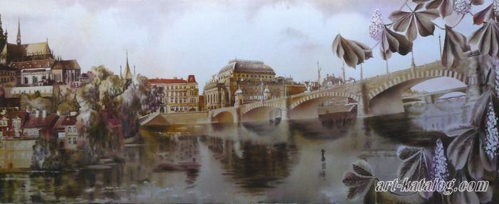 Legia Bridge and National Theatre. Prague. Diptych