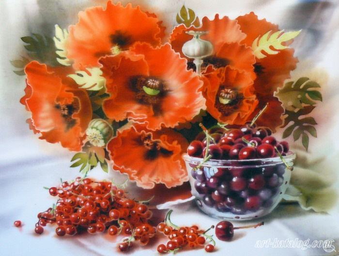 Poppies with fruit