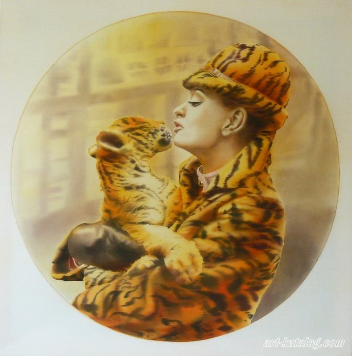 Girl with a tiger
