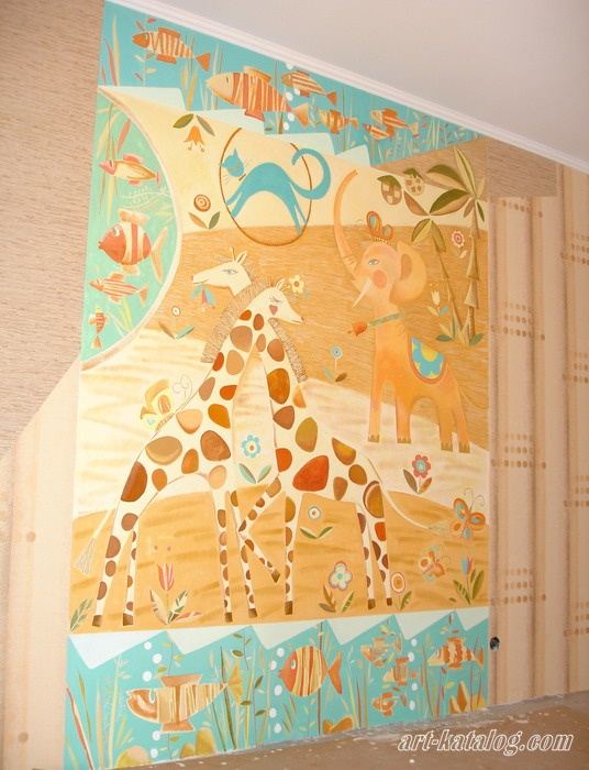 Wall painting in the nursery
