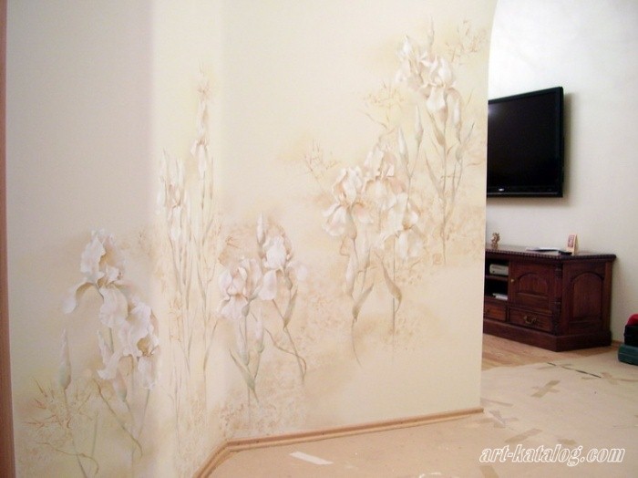 Wall painting. Irises