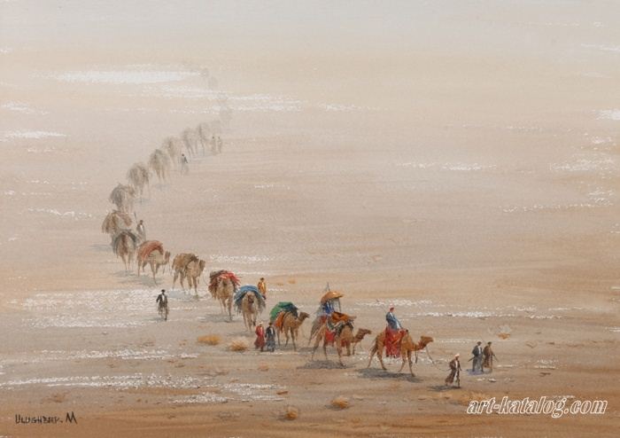 Caravan in desert