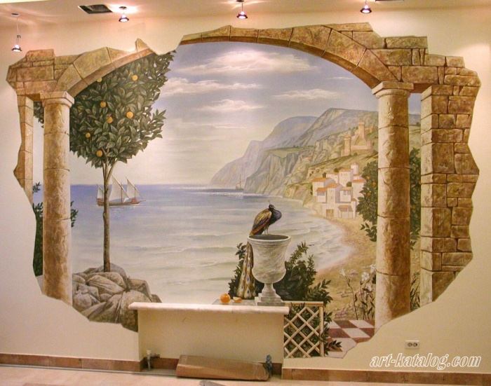Mediterranean. Wall painting