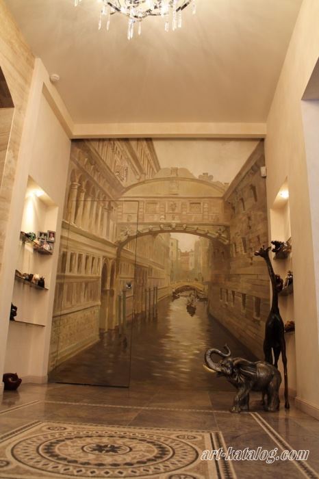 Bridge of Sighs. Venice. Wall painting