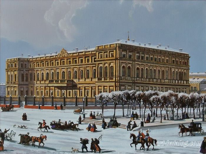 View of Nicholas Palace in Saint Petersburg. Joseph-Maria Charlemagne