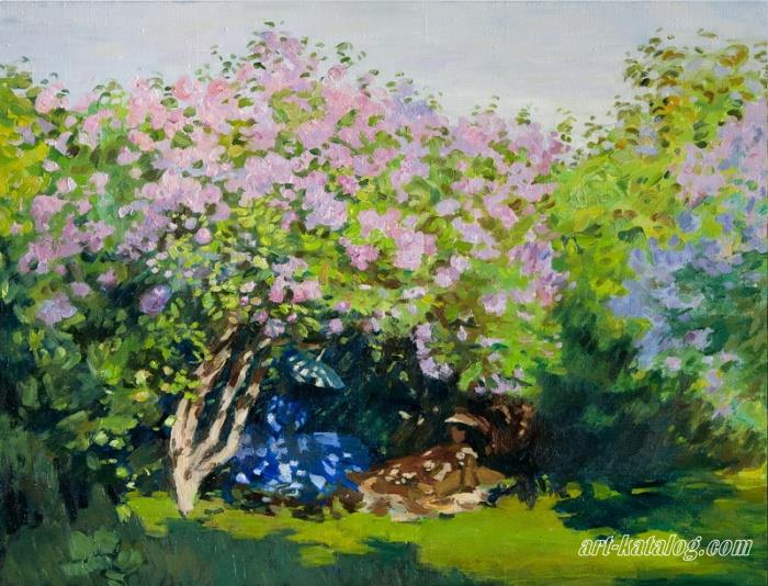 Lilacs in the sun. Claude Monet