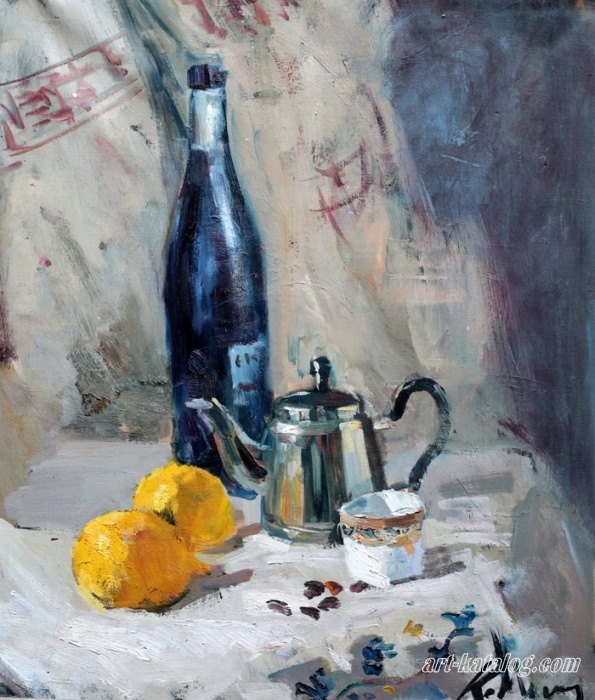 Still life with lemon and coffee