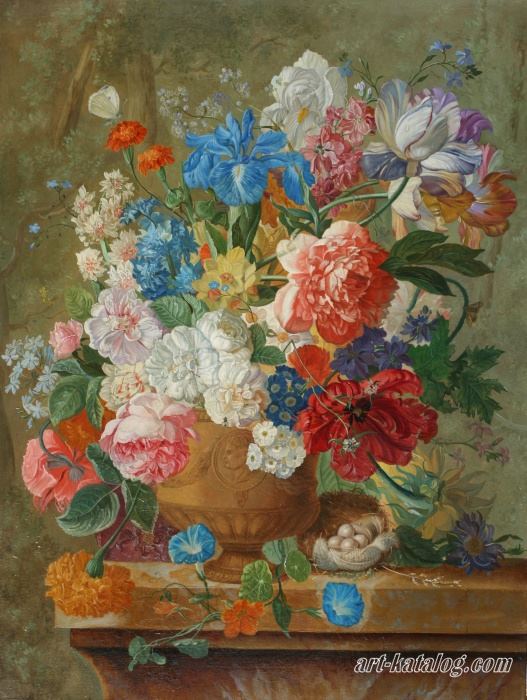 Flowers in a Vase. Paulus Theodorus van Brussel