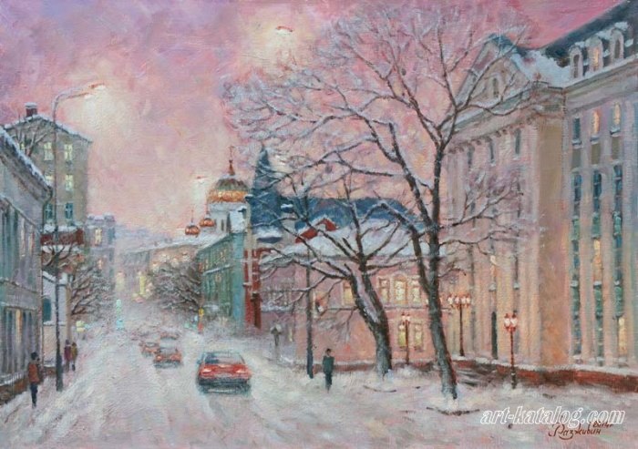 Зимний вечер на Остоженке.