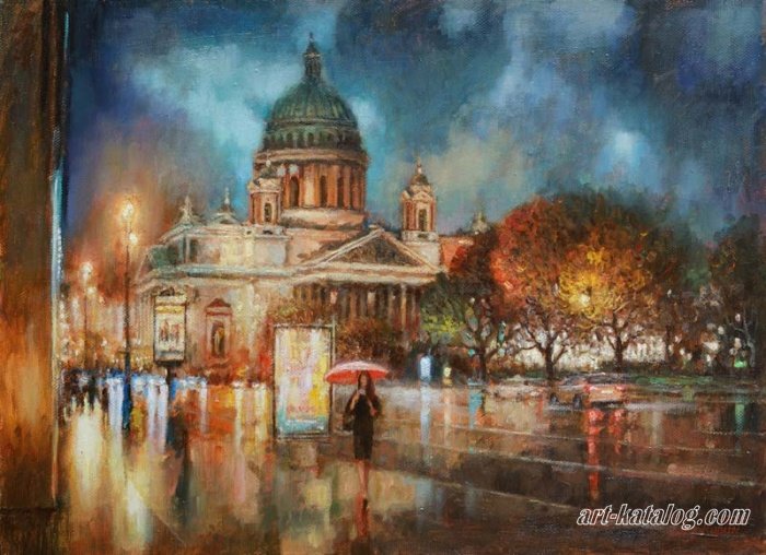 Осенний дождь в Санкт-Петербурге.