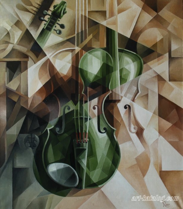 Green violin. Cubo-futurism