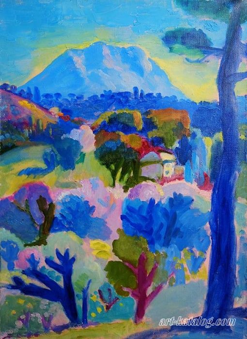 Spring in Provence. The mountain of Cezanne in the morning contrabus