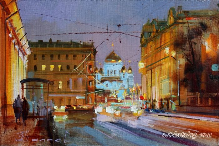 «Kind light of street lamps». Street Mokhovaya.
