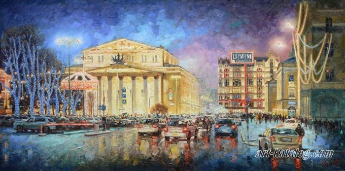 Festive light of the Bolshoi theatre