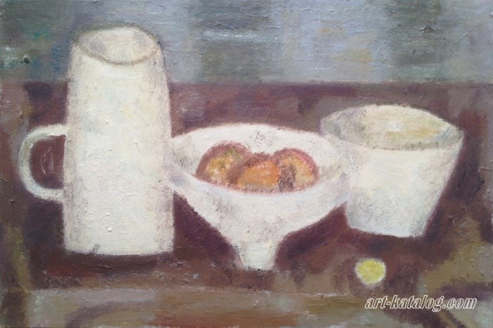 Still life with white dishes