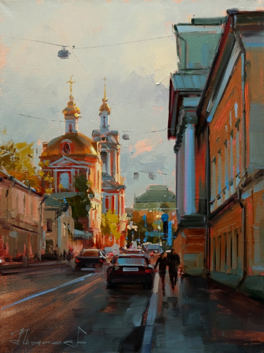 Moscow churches. Blessed evening. Old Basmannaya.