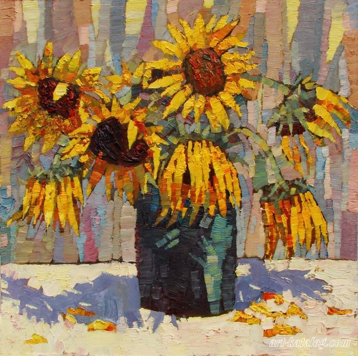 Sunflowers with the sun