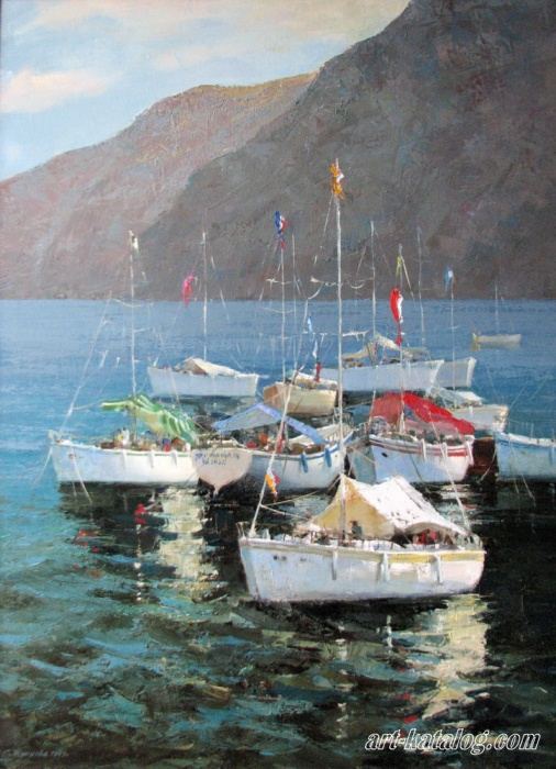 Yachts in the Bay of Kotor. Montenegro