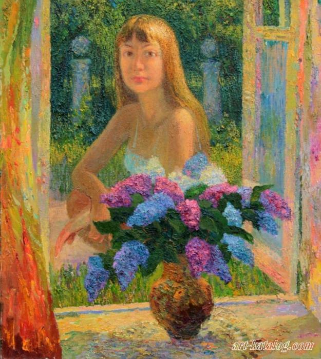 The girl with a lilac
