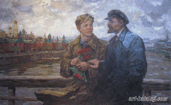 В.И.Ленин с делегатом 3-го съезда