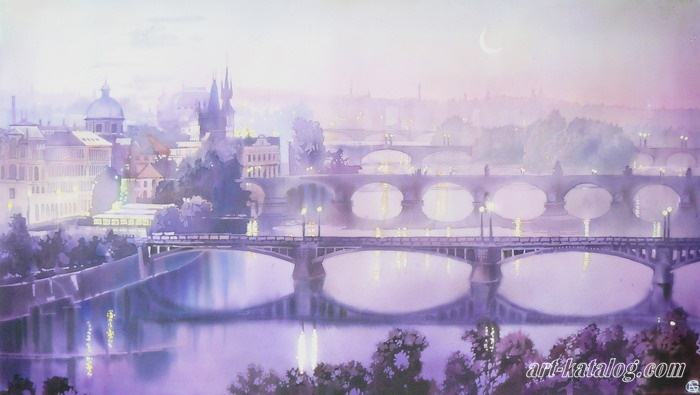 Прага. Вечерний туман
